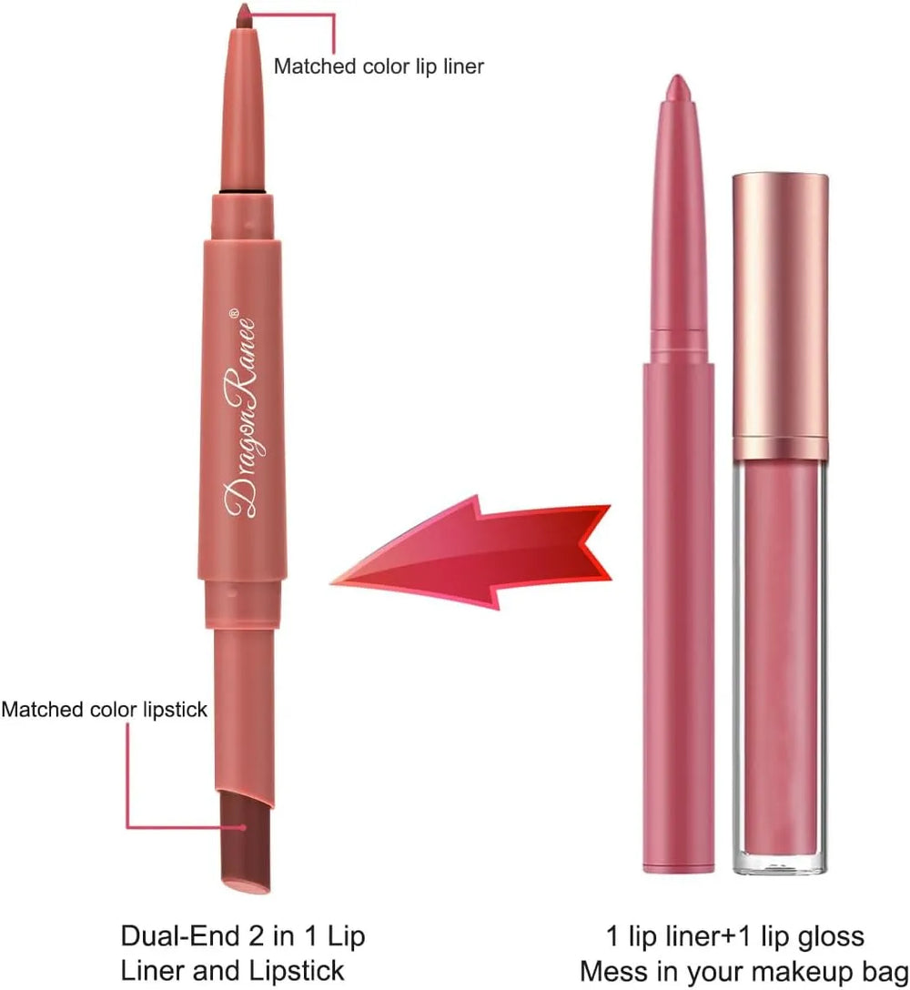Dragon Ranee Double Head Matte Lip Liner Matte Lipstick Pen Dragon Ranee
