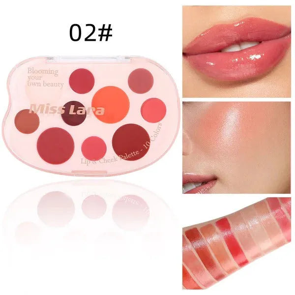 Miss Lara Aesthetic Lip & Cheek Cream - 10 Colors Palette Miss Lara