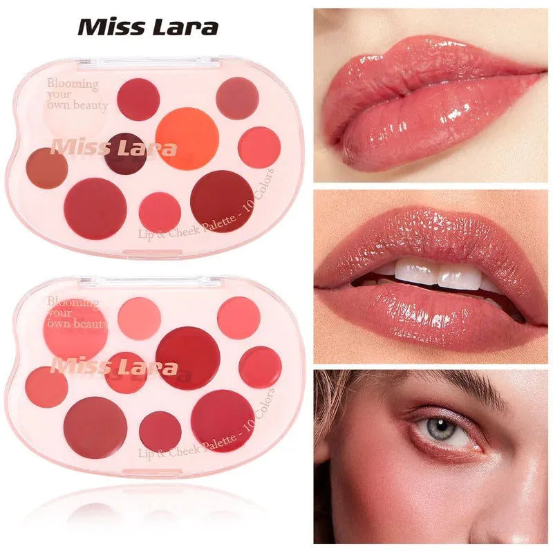 Miss Lara Aesthetic Lip & Cheek Cream - 10 Colors Palette Miss Lara