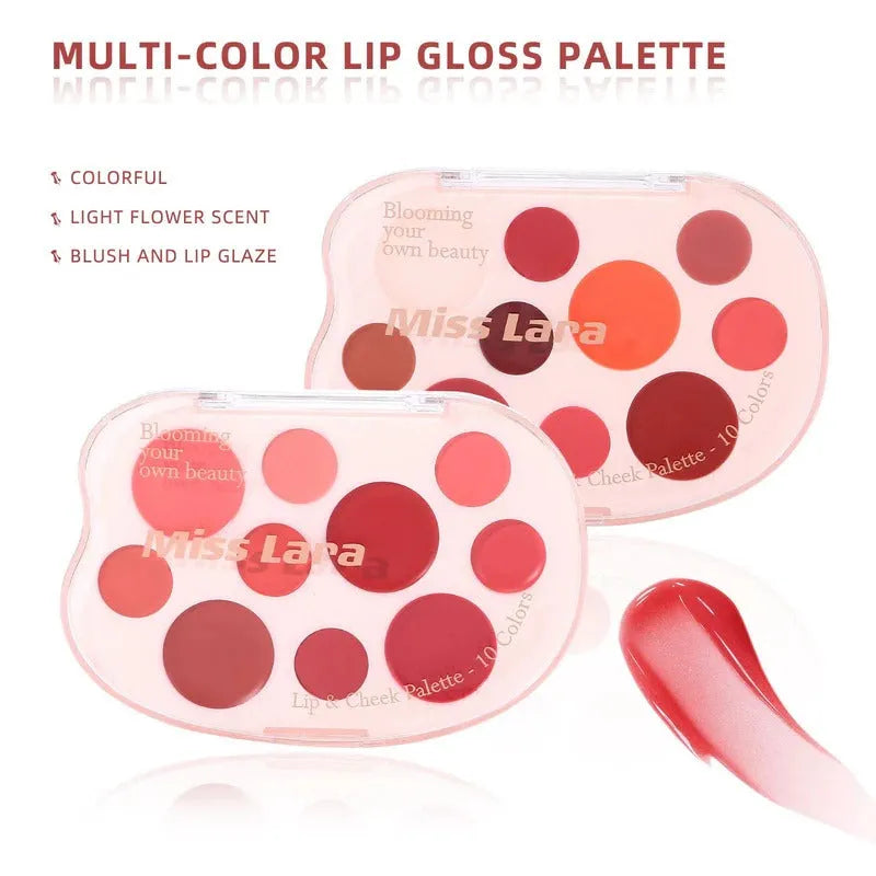 Miss Lara Aesthetic Lip & Cheek Cream - 10 Colors Palette Miss Lara