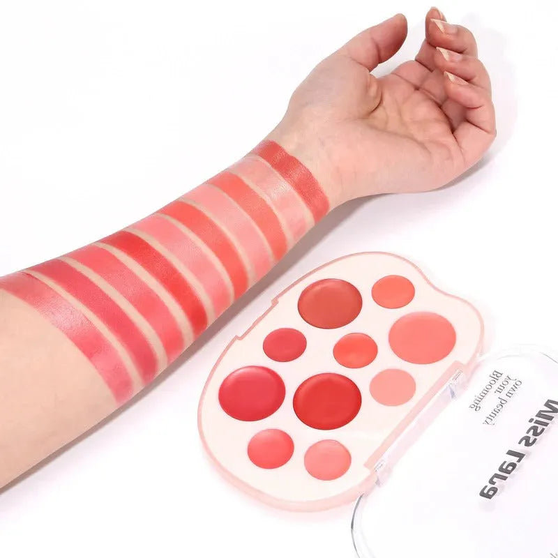 Miss Lara Aesthetic Lip & Cheek Cream - 10 Colors Palette Miss Lara