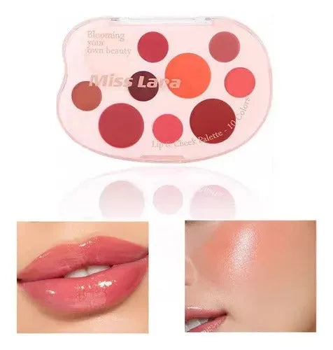 Miss Lara Aesthetic Lip & Cheek Cream - 10 Colors Palette Miss Lara
