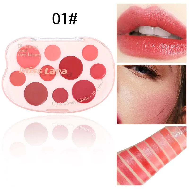 Miss Lara Aesthetic Lip & Cheek Cream - 10 Colors Palette Miss Lara