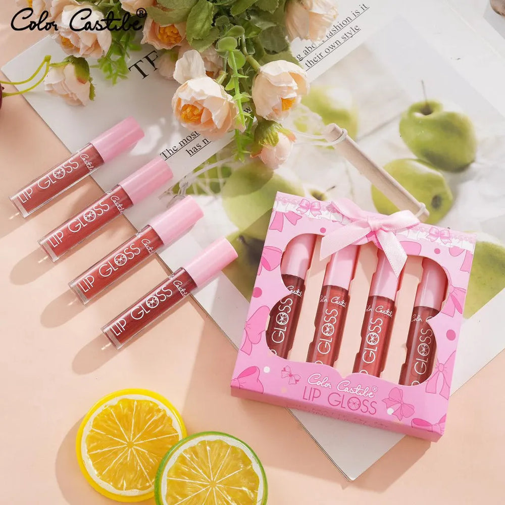 Color Castle 4‑Piece Matte Lip Gloss Set (24‑Hour Long-lasting Kit) Color Castle