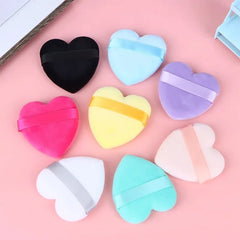 Kiss Lovely 5 PC Cute Soft Heart Shaped Velvet Powder Puff Kiss lovely