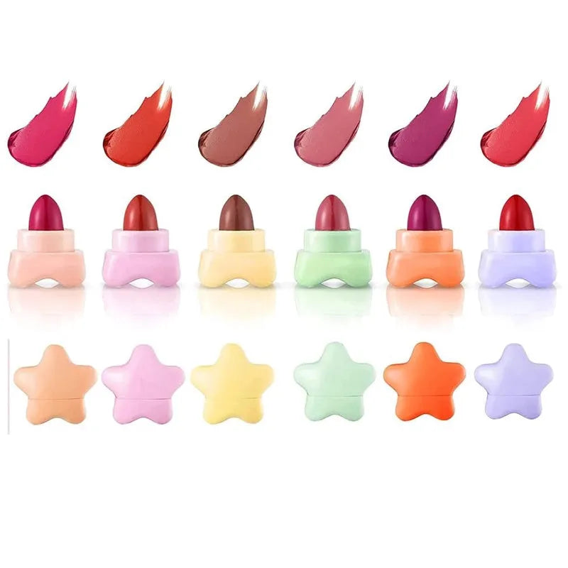 Beauty Glelanzi 8pcs Mini Star Shape Velvet Lipstick Long-lasting Beauty Glelanzi