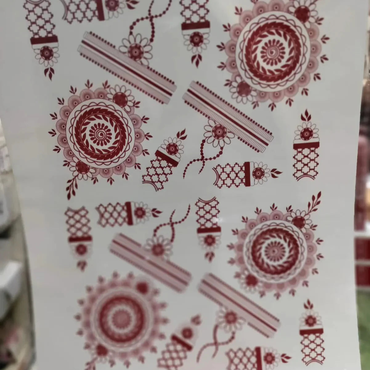 Waterproof Mehndi Tattoo Stickers – Red Henna Designs Cosmia.pk