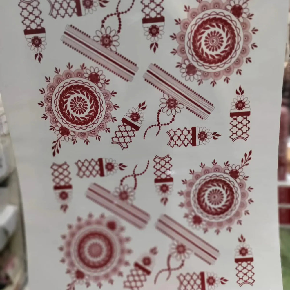 Waterproof Mehndi Tattoo Stickers – Red Henna Designs Cosmia.pk
