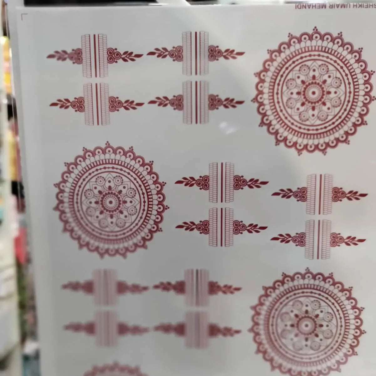 Waterproof Mehndi Tattoo Stickers – Red Henna Designs Cosmia.pk