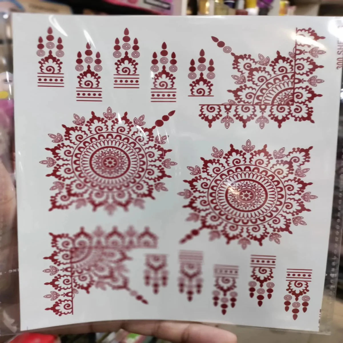 Waterproof Mehndi Tattoo Stickers – Red Henna Designs Cosmia.pk