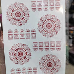 Waterproof Mehndi Tattoo Stickers – Red Henna Designs Cosmia.pk
