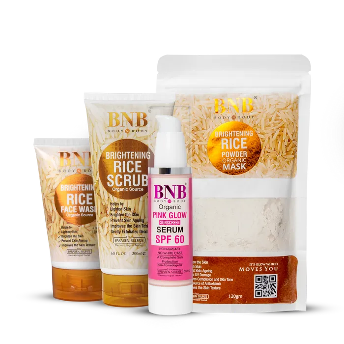 BNB Opulent Glow Bundle (Rice Extract Kit + Pink Glow SPF60 50ml) BnB