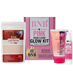 BNB Pink Glow Kit ( Toneup Facewash - 120ml + Saffron Mask - 120gm + Pink Glow Sunscreen Spf 60 - 50gm) BnB