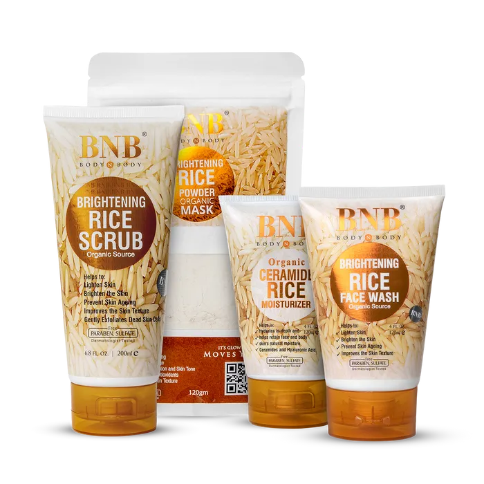 BNB Rice Bliss Bundle (Rice Extract Kit + Organic Rice Ceramide Moisturizer - 120ml) BnB