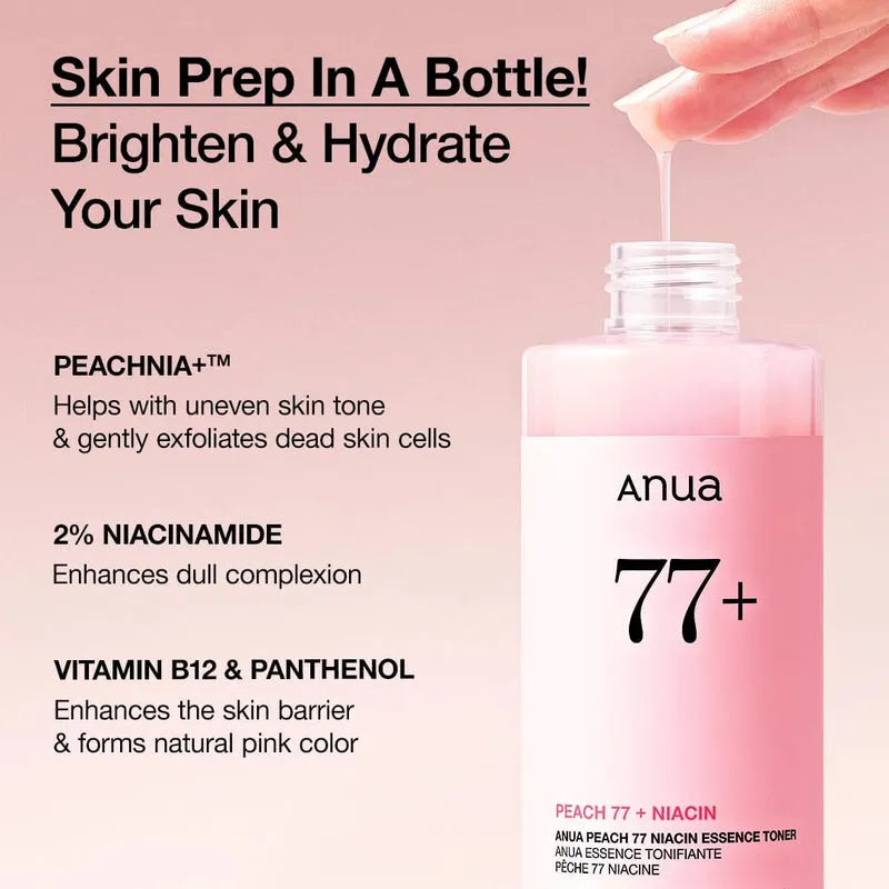 Anua Peach 77 Niacin Essence Toner - 250ml (Made In Korea) Anua