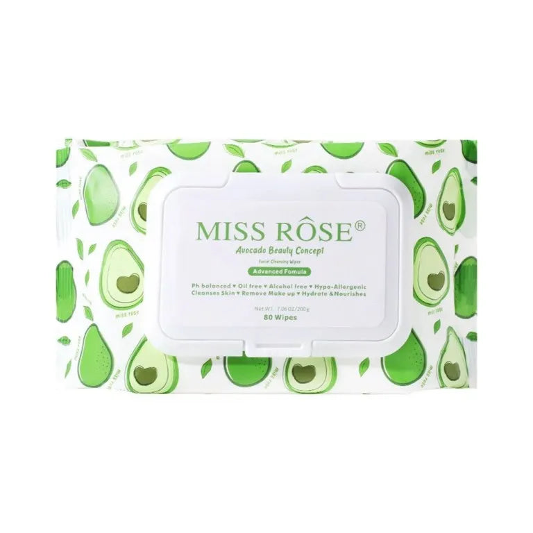 Miss Rose Avocado Beauty Concept Facial Cleansing Wipes – 80 Pcs Miss Rose