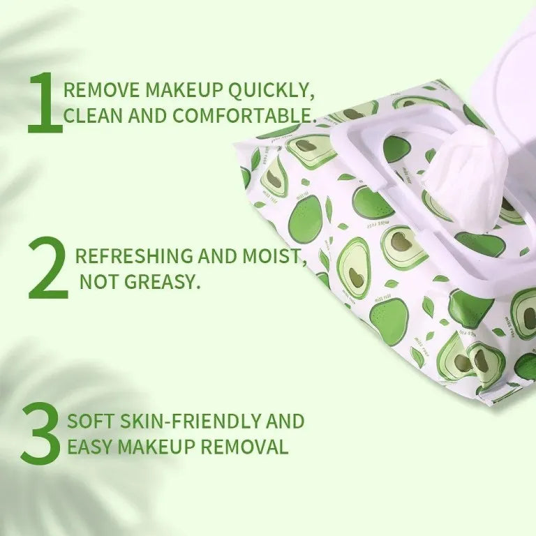 Miss Rose Avocado Beauty Concept Facial Cleansing Wipes – 80 Pcs Miss Rose