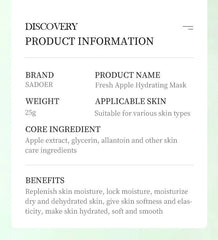 Sadoer Botany And Fruits Fresh Apple Hydrating Face Sheet Mask - 25g Sadoer