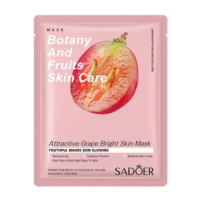 Sadoer Botany And Fruits Grape Bright Skin Face Sheet Mask - 25g Sadoer