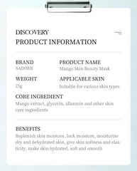 Sadoer Botany And Fruits Mango Hydrating Face Sheet Mask - 25g Sadoer