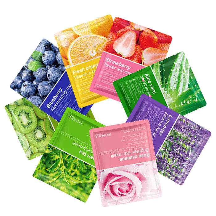 Pack Of 50 Pcs Random Moisturizing , Glowing , Anti Aging Deep Repair Sheet Masks 1x50 Bioaqua