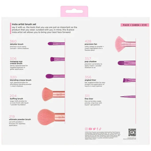 Real Technique Insta Artist Brushes Set 9/Pcs Real Technique