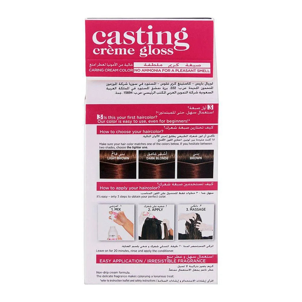 Casting Crème Gloss No Ammonia Hair Color, 535 Mahogany Golden Light Brown Loreal Paris