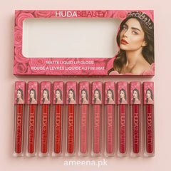 Huda Beauty Matte Liquid Lip Gloss - 12 Pcs Huda Beauty