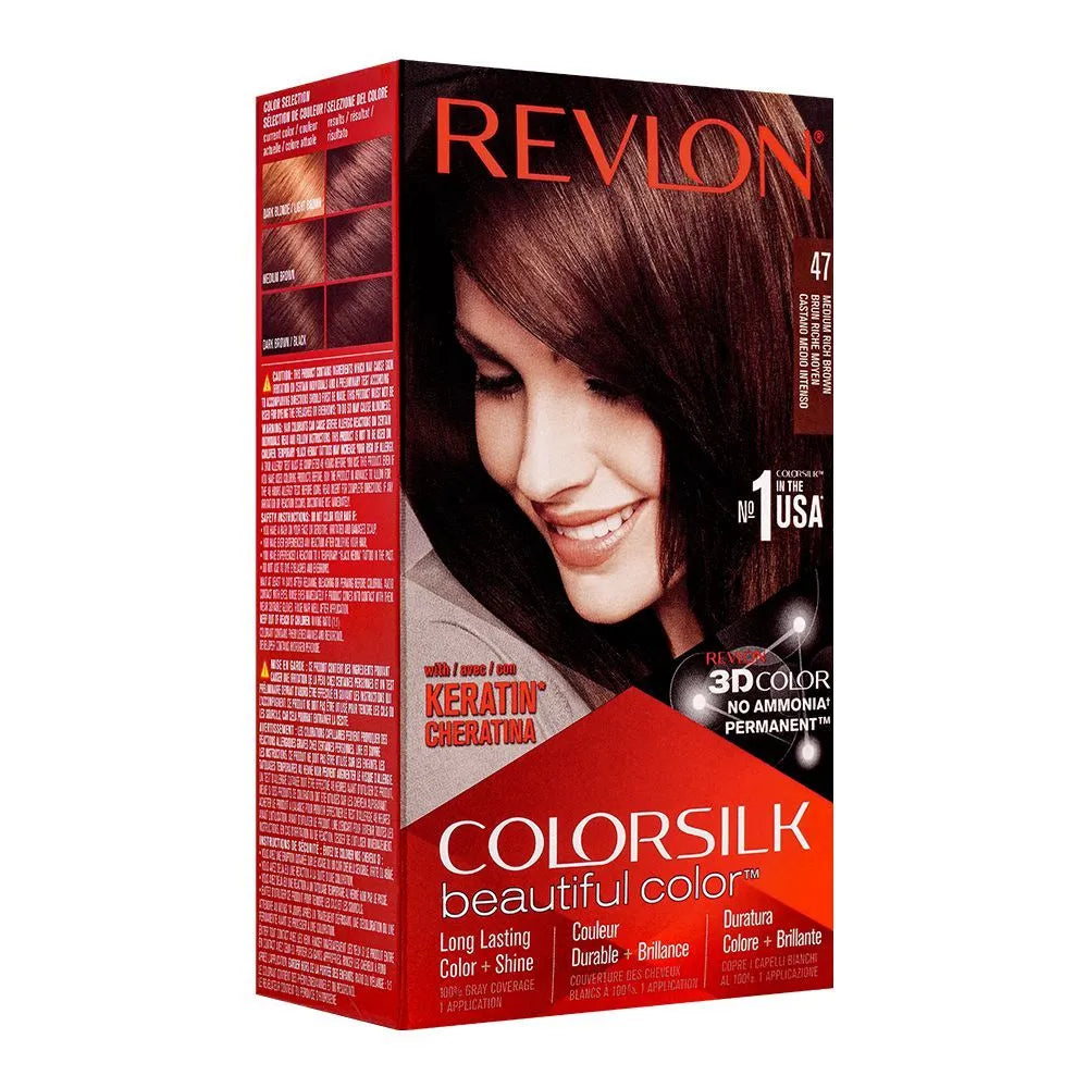 REVLON (Italy) 47 Medium Rich Brown 3D Hair Color Revlon