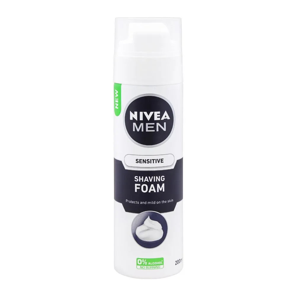 Nivea Men Sensitive Shaving Foam, Alcohol Free - 200ml Nivea
