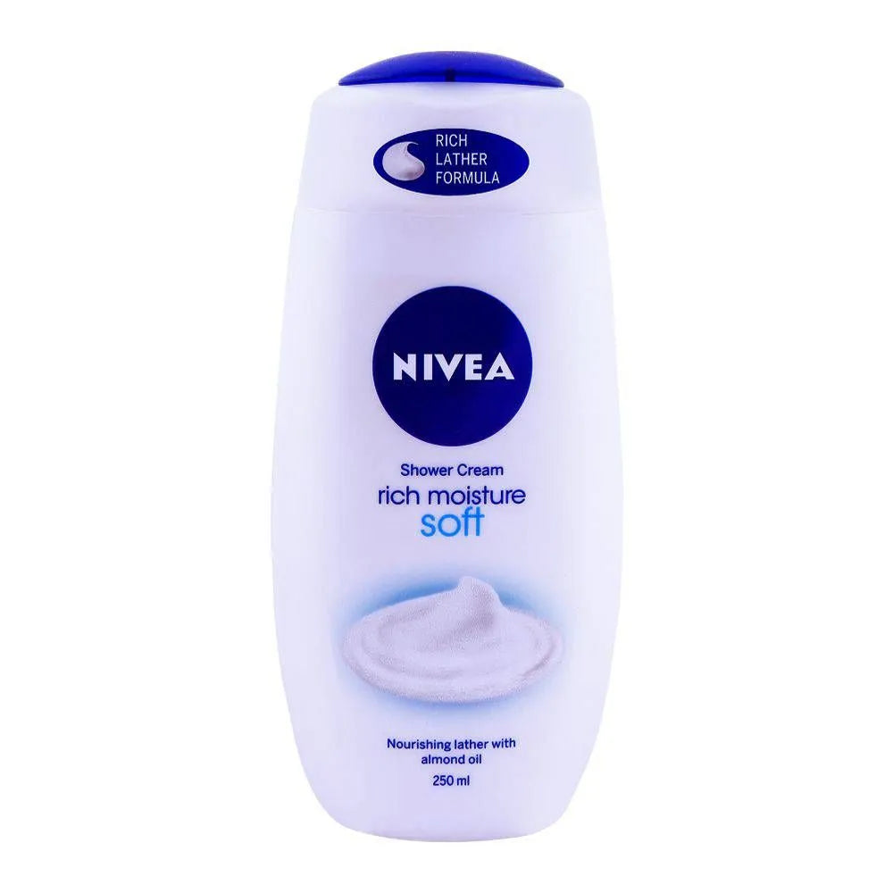 Nivea Rich Moisture Soft Shower Cream, Almond Oil - 250ml Nivea
