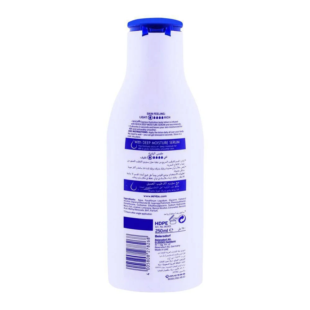 Nivea 48H Express Hydration Body Lotion, Normal To Dry Skin - 250ml Nivea