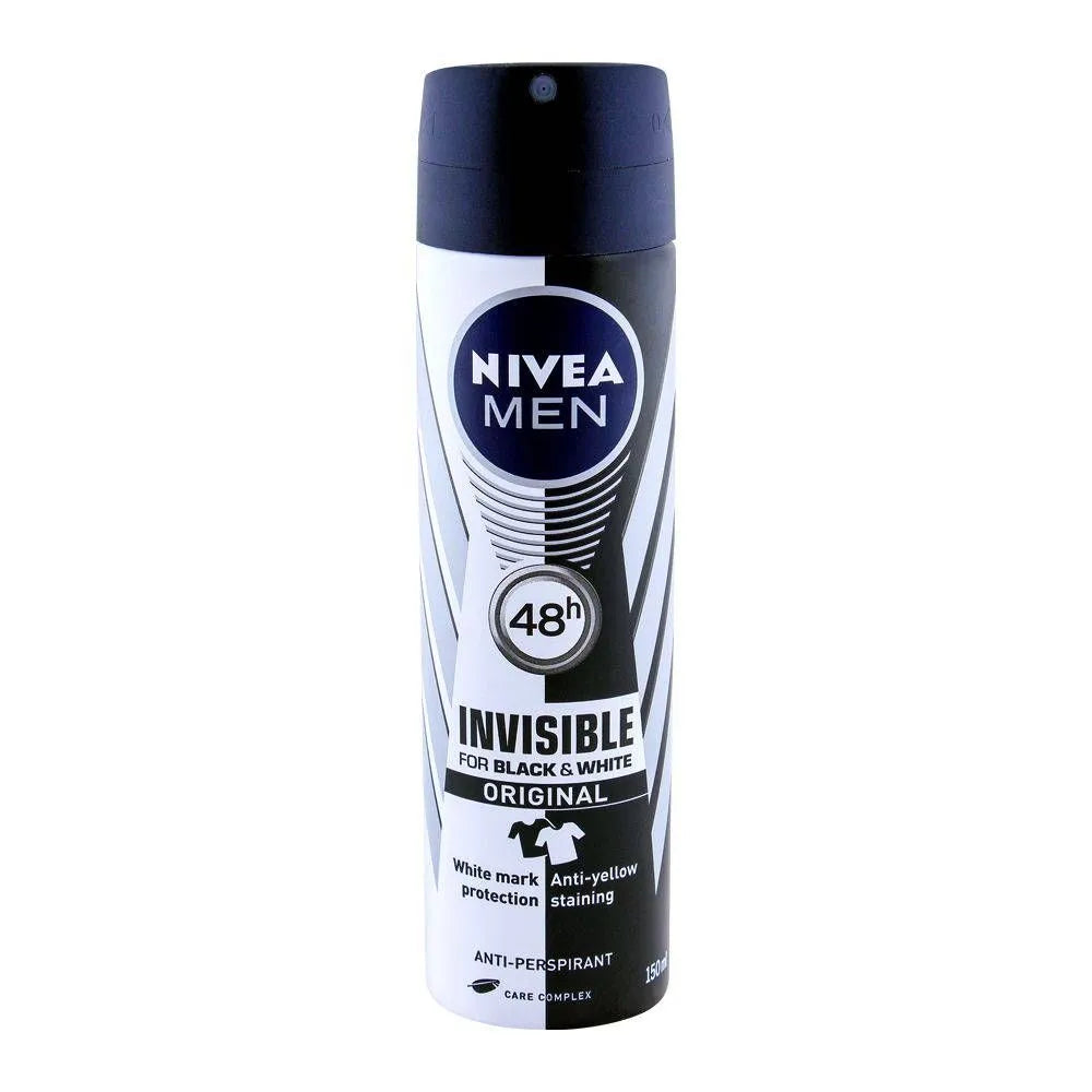 Nivea Men 48H Invisible Original Deodorant Spray, For Black & White - 150ml Nivea