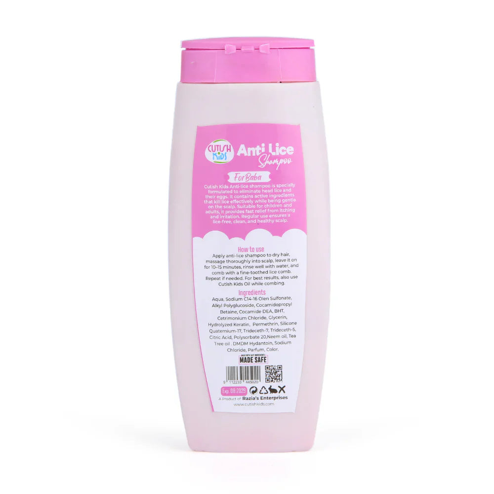 Cutish Anti Lice Shampoo For Kids - 200ml Cutish
