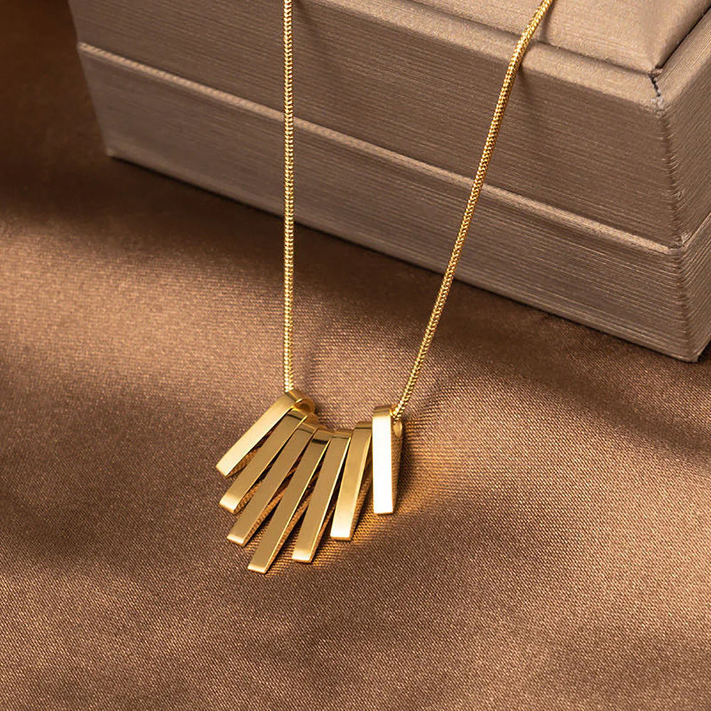 Stainless Steel Geometry String Sector Shape Pendant Cosmia