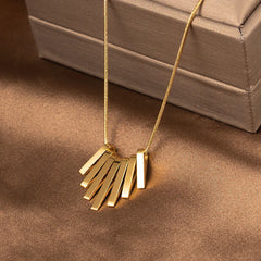 Stainless Steel Geometry String Sector Shape Pendant Cosmia