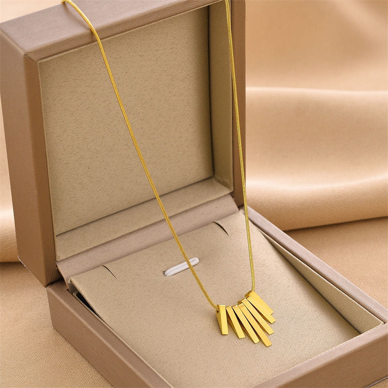 Stainless Steel Geometry String Sector Shape Pendant Cosmia