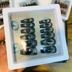 Pink key Stylish Salon Look Artifical Nails With Free Stickers (12 PINK KEY