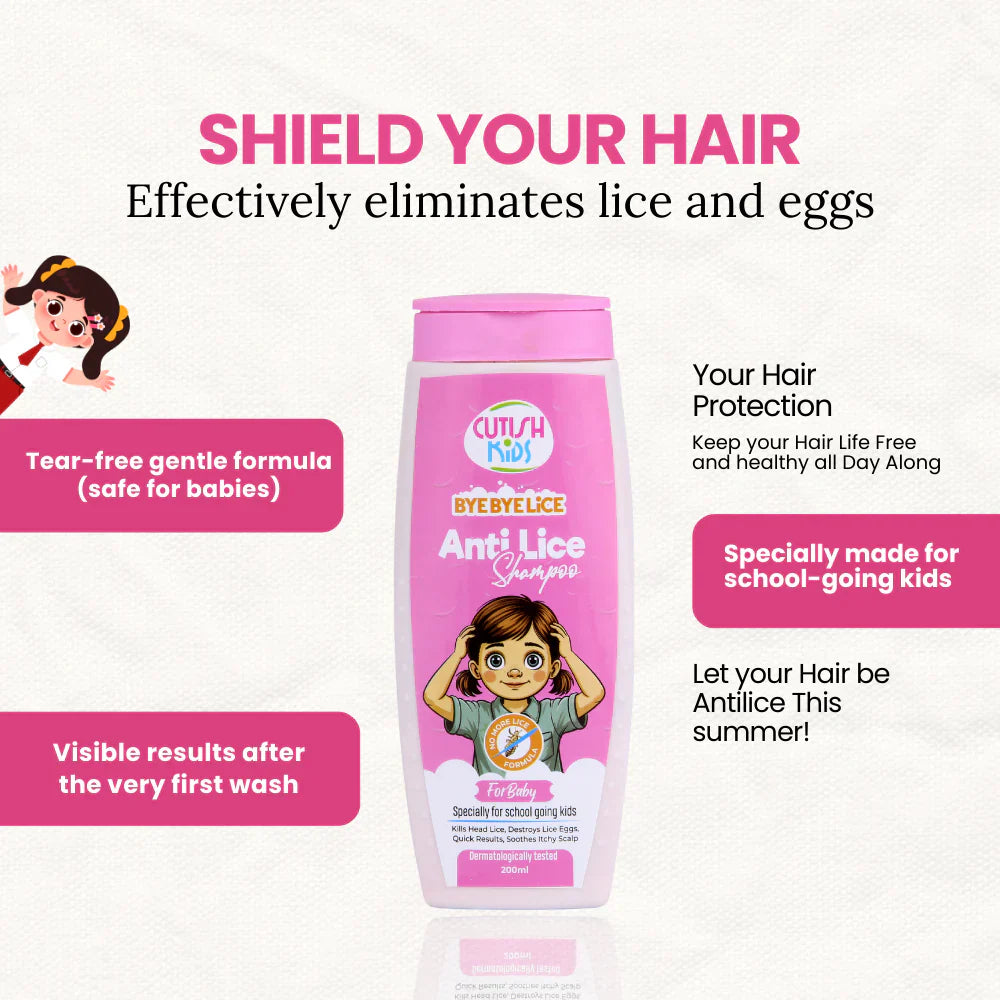 Cutish Anti Lice Shampoo For Kids - 200ml Cutish