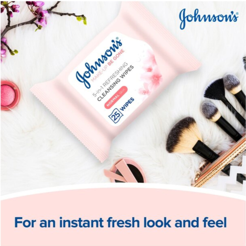 Johnson’s Make-up Be Gone 5-in-1 Refreshing Cleansing Wipes - 25-Pack Johnson's