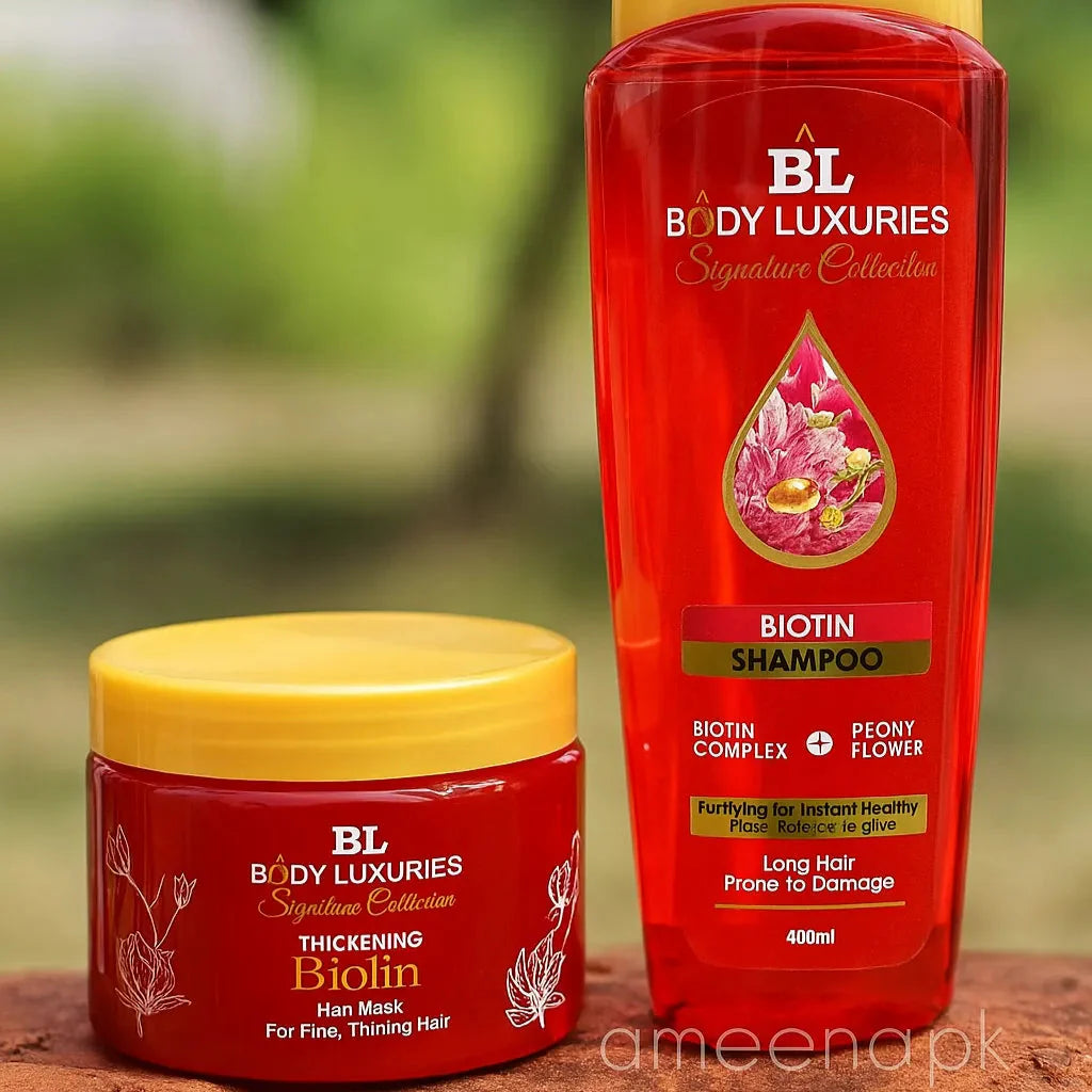 Body Luxuries 2 in 1 Biotin Deal Shampoo 400ml + Mask 300gm Body Luxuries