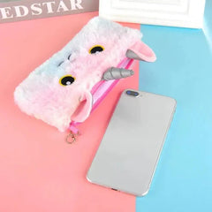 Unicorn Plush | Fur Pencil Pouch Cosmia.pk