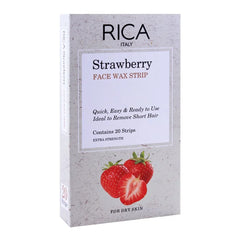 Rica Strawberry Face Wax Strip, 20-Pack, For Dry Skin rica