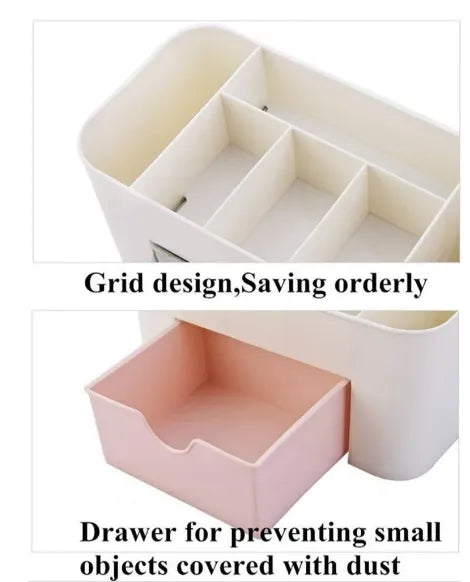 Cosmetic Makeup Organizers 7 Compartments with 1 Drawer Storage Box Cosmia