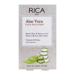 RICA Aloe Vera Cold Face Wax Strip, All Skin Types, 20-Pack rica