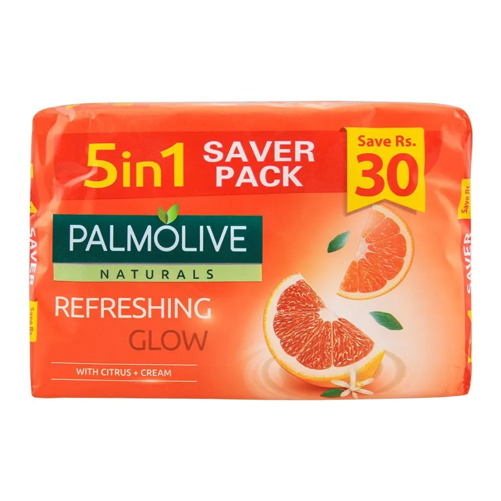 Palmolive Naturals Refreshing Glow Soap, 5-In-One Pack, 5x110g Palmolive
