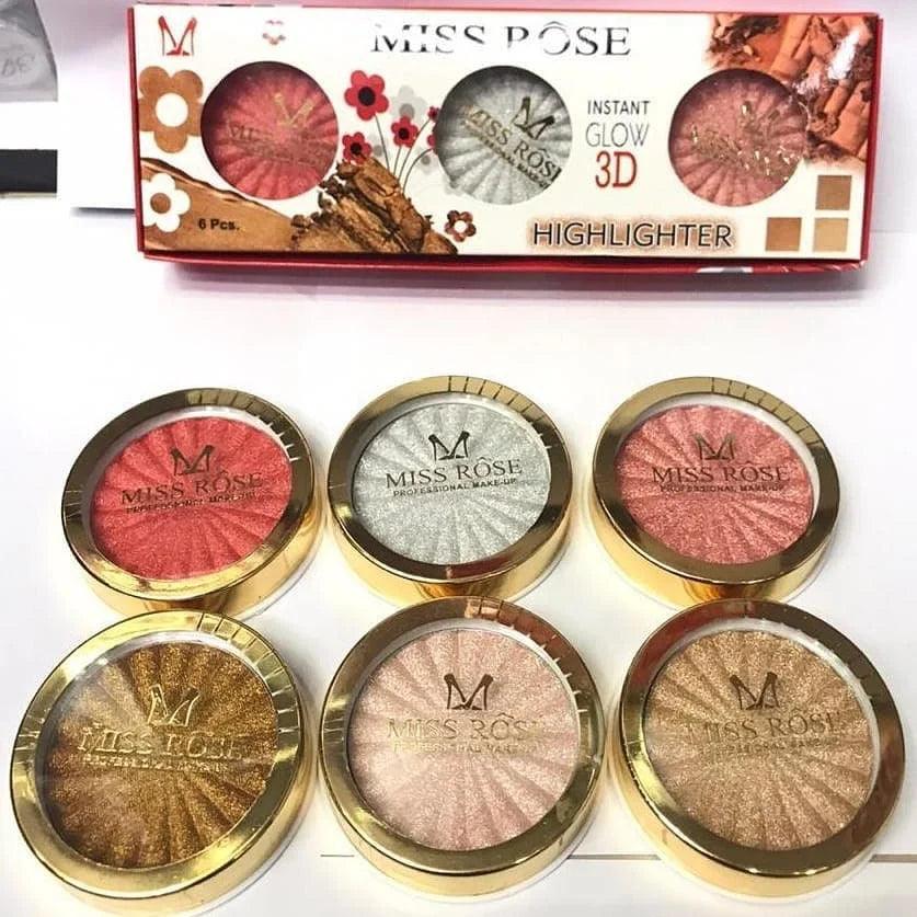 Miss Rose Highlighter - 6 Pcs Miss Rose