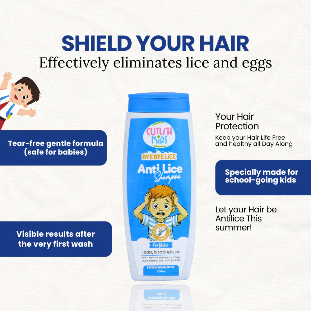 Cutish Anti Lice Shampoo For Kids - 200ml Cutish