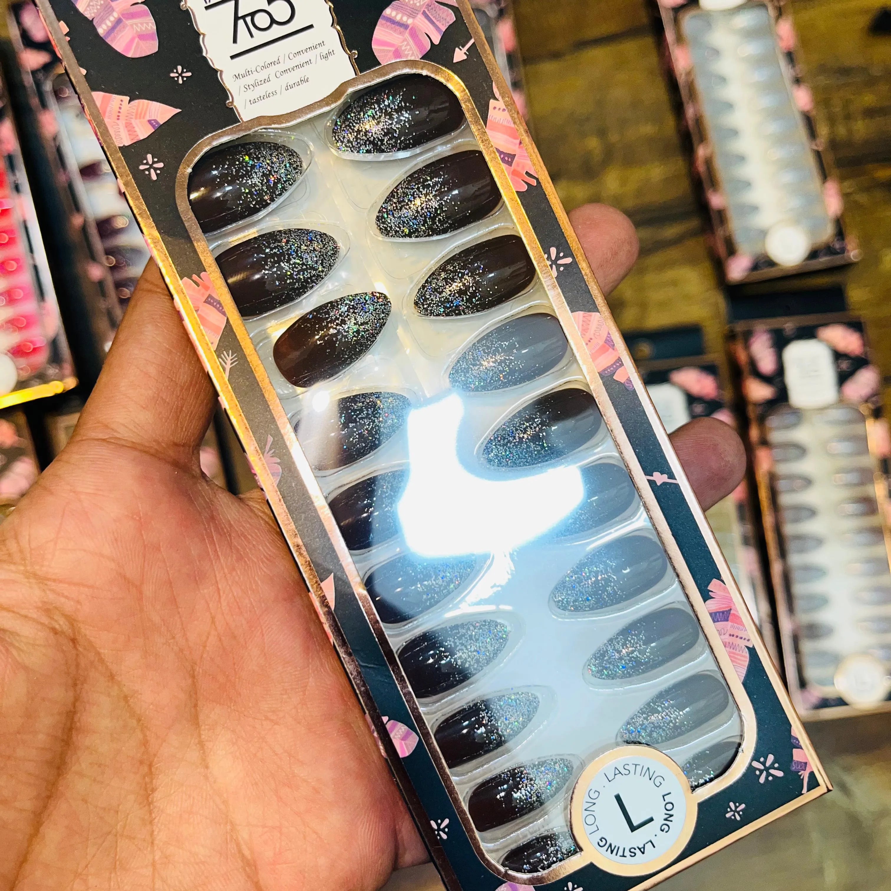 7To5 Talklee Shiny Artifical Nails With Free Stickers Talklee