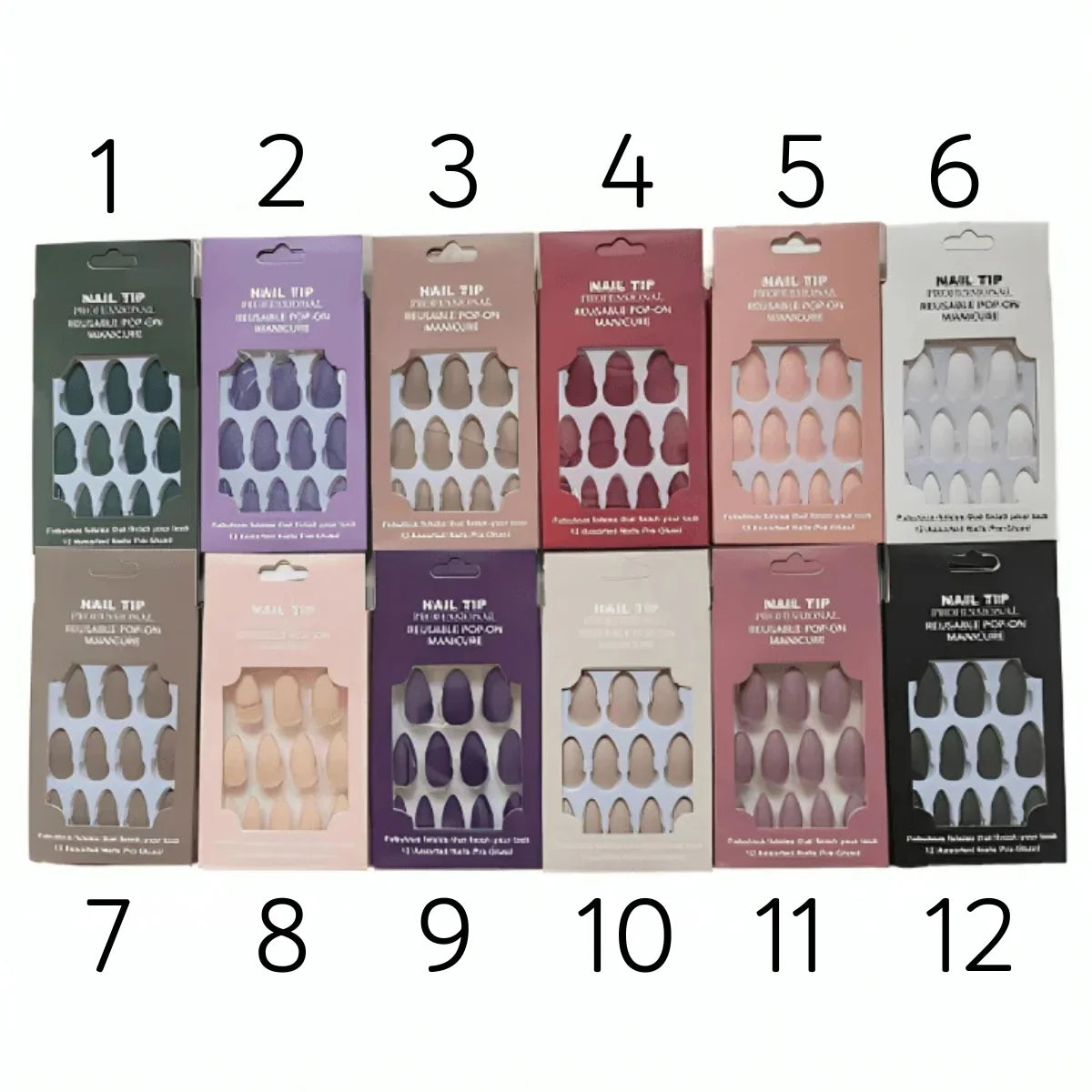 Nails Stickon Pack Of 12 Pcs Set Nail Tip